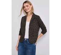 Sweatblazer STREET ONE, Damen, Gr. 40, molten earth, Jersey, Obermaterial: 85% Baumwolle, 15% Polyester, normal normal, V-Ausschnitt, abgesteppt, Blazer, mit Reverskragen (61002724-40) molten earth