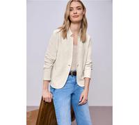 Sweatblazer STREET ONE, Damen, Gr. 34, smoke beige, Jersey, 71% Polyester, 26% Viskose, 3% Elasthan, unifarben, normal normal, V-Ausschnitt, Bündchen, Blazer, Jersey (35457021-34) smoke beige