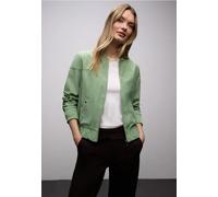 Blouson STREET ONE, Damen, Gr. 44, mint breeze, Stoff, Obermaterial: 87% Viskose, 13% Polyester; Futter: 65% Polyester, 35% Baumwolle, unifarben, comfort fit normal, V-Ausschnitt, normaler Saum, Jacke