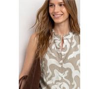 Street One Frauen Bluse aus Leinenmix mit Rüschen in Beige, Gr: 46