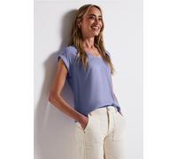Street One Frauen Bluse in Unifarbe in Lila, Gr: 46