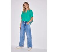 Street One Frauen Bluse in Unifarbe in Türkis, Gr: 34