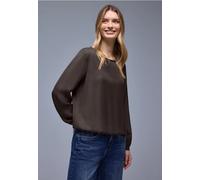 Street One Frauen Bluse mit Elastiksaum in Braun, Gr: 34