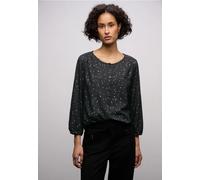 Street One Frauen Bluse mit Folienprint in Schwarz, Gr: 34