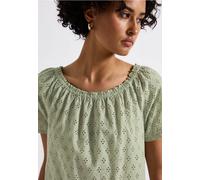 Street One Frauen Bluse mit Lochstickerei in Grün, Gr: 36