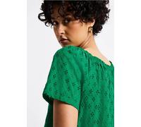 Street One Frauen Bluse mit Lochstickerei in Grün, Gr: 44