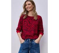 Street One Frauen Bluse mit Rundhals und Tapedetails in Rot, Gr: 34