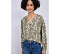 Street One Frauen Bluse mit Smokdetail in Grün, Gr: 42