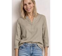 Street One Frauen Bluse mit Split Neck aus Leinenmix in Beige, Gr: 38