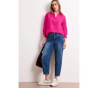 Langarmbluse STREET ONE, Damen, Gr. 40, magenta dream, Web, 60% Leinen, 40% Baumwolle, unifarben, normal normal, Rundhals, Bündchen, Blusen, mit Leinenanteil (46045864-40) magenta dream