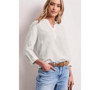 Street One Damen Bluse mit Split Neck aus Leinenmix