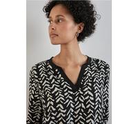 Street One Frauen Bluse mit Tape-Details in Schwarz, Gr: 34