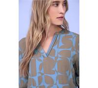 Langarmbluse STREET ONE, Damen, Gr. 38, bonnet blau, Stoff, 100% Viskose, gemustert, normal normal, Rundhals, elastischer Bund, Blusen, aus softer Viskose (53747829-38) bonnet blau
