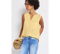Street One Frauen Blusentop mit Brusttaschen in Gelb, Gr: 34