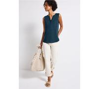 Street One Frauen Blusentop mit Brusttaschen in Türkis, Gr: 34