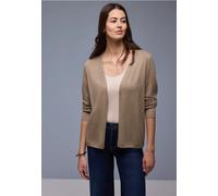 Cardigan STREET ONE, Damen, Gr. 38, light terra mocha meliert, Stoff, 60% Viskose, 40% Baumwolle, unifarben, comfort fit normal, V-Ausschnitt, Bündchen, Strickjacken, mit Strick-Detail (84003433-38) l