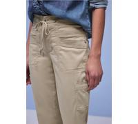 Cargohose STREET ONE, Damen, Gr. 32, Länge 28, cobble stone, Stoff, 60% Lyocell, 37% Baumwolle, 3% Elasthan, unifarben, loose fit knöchelfrei, Hosen Cargohose, im Cargo-Style (40089137-32) cobble ston