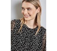 Street One Frauen Chiffon-Bluse mit Print in Schwarz, Gr: 34