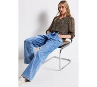 Street One Frauen Chiffon-Bluse mit Rüschen in Schwarz, Gr: 38