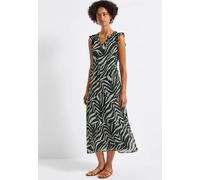 Street One Frauen Chiffon-Kleid mit Volants in Grün, Gr: 34