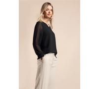 Street One Frauen Chiffon-Shirt in Schwarz, Gr: 34