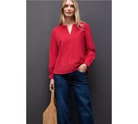 Street One Frauen Cordbluse in Unifarbe in Rot, Gr: 38