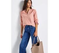 Street One Frauen Cordbluse mit Rüschendetails in Rosa, Gr: 34