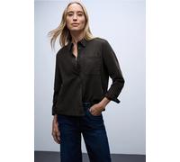 Street One Damen 3412385 Cordbluse mit Tapedetails, Darkest Brown, 42