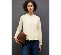 Langarmbluse STREET ONE, Damen, Gr. 36, soft beige, Web, 100% Baumwolle, unifarben, normal normal, Rundhals, Bündchen, Blusen, aus reiner Baumwolle (72725550-36) soft beige