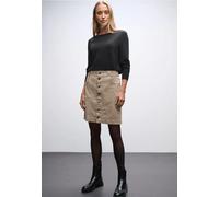 Street One Frauen Cordrock mit Knopfleiste in Beige, Gr: 46