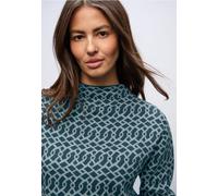Street One Frauen Cosy Jacquard Pullover in Türkis, Gr: 40