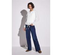 Street One Frauen Crinkle-Bluse mit Raffung in Weiß, Gr: 34