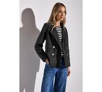 Street One Frauen Doppelreihiger Trenchcoat in Schwarz, Gr: 36