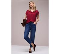 Hemdbluse STREET ONE, Damen, Gr. 36, salsa rot, Stoff, 100% Viskose, gemustert, normal normal, Rundhals, abgesteppt, Blusen Hemdbluse, aus softer Viskose (38938860-36) salsa rot