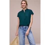 Street One Frauen Dropped Shoulder Blusenshirt aus Leinenmix in Grün, Gr: 36
