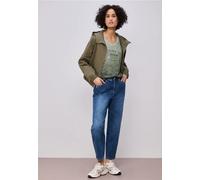 Street One Frauen Dropped Shoulder Shirt im Ausbrenner-Look in Grün, Gr: 38