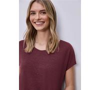 Street One Frauen Dropped Shoulder Shirt im Leinen-Look in Rot, Gr: 34
