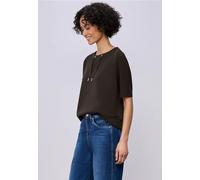 Street One Frauen Dropped Shoulder Shirt im Silk-Look in Braun, Gr: 44