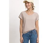 T-Shirt STREET ONE, Damen, Gr. 34, clay sand, Stoff, 95% Viskose, 5% Elasthan, unifarben, comfort fit normal, V-Ausschnitt, normaler Saum, Shirts T-Shirt, mit abgerundetem V-Ausschnitt (75766634-34) c