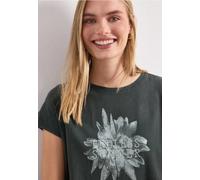 Print-Shirt STREET ONE, Damen, Gr. 40, deep bound grün, Web, 100% Baumwolle, geblümt, normal normal, Rundhals, abgesteppt, Shirts, aus reiner Baumwolle (13180949-40) deep bound grün