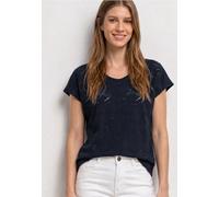 Street One Frauen Dropped Shoulder Shirt mit Strukturmix in Blau, Gr: 36