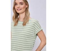 Street One Frauen Dropped Shoulder T-Shirt mit Streifen in Grün, Gr: 46