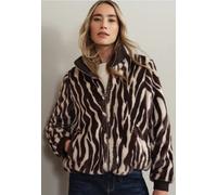 Blouson STREET ONE, Damen, Gr. 34, deep roast braun, Stoff, Obermaterial: 100% Polyester; Futter: 100% Polyester, animal-print, casual, normal normal, hoch geschlossener Ausschnitt, Langarm elastische