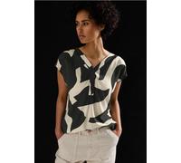Street One Frauen Gemusterte Bluse in Grau, Gr: 34