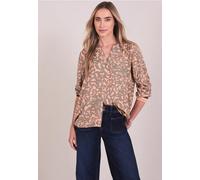 Langarmbluse STREET ONE, Damen, Gr. 34, light apricot, Stoff, 100% Viskose, gemustert, normal normal, Rundhals, Rippbündchen, Blusen, aus softer Viskose (10556253-34) light apricot