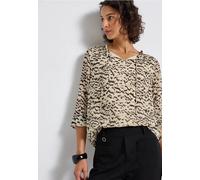 Street One Frauen Gemusterte Chiffon-Tunika in Beige, Gr: 44