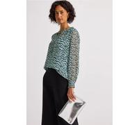 Street One Frauen Gemusterte Chiffon-Tunika in Blau, Gr: 34