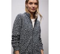 Street One Cardigan Damen mit Struktur-Muster, hoch geschlossener Ausschnitt, Shadowed Navy, Gr. 40