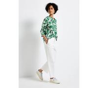 Street One Frauen Gemusterte Leinenmix-Bluse in Grün, Gr: 34