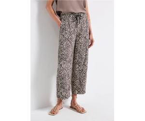Street One Frauen Gemusterte Wide Leg Hose in Braun, Gr: 32